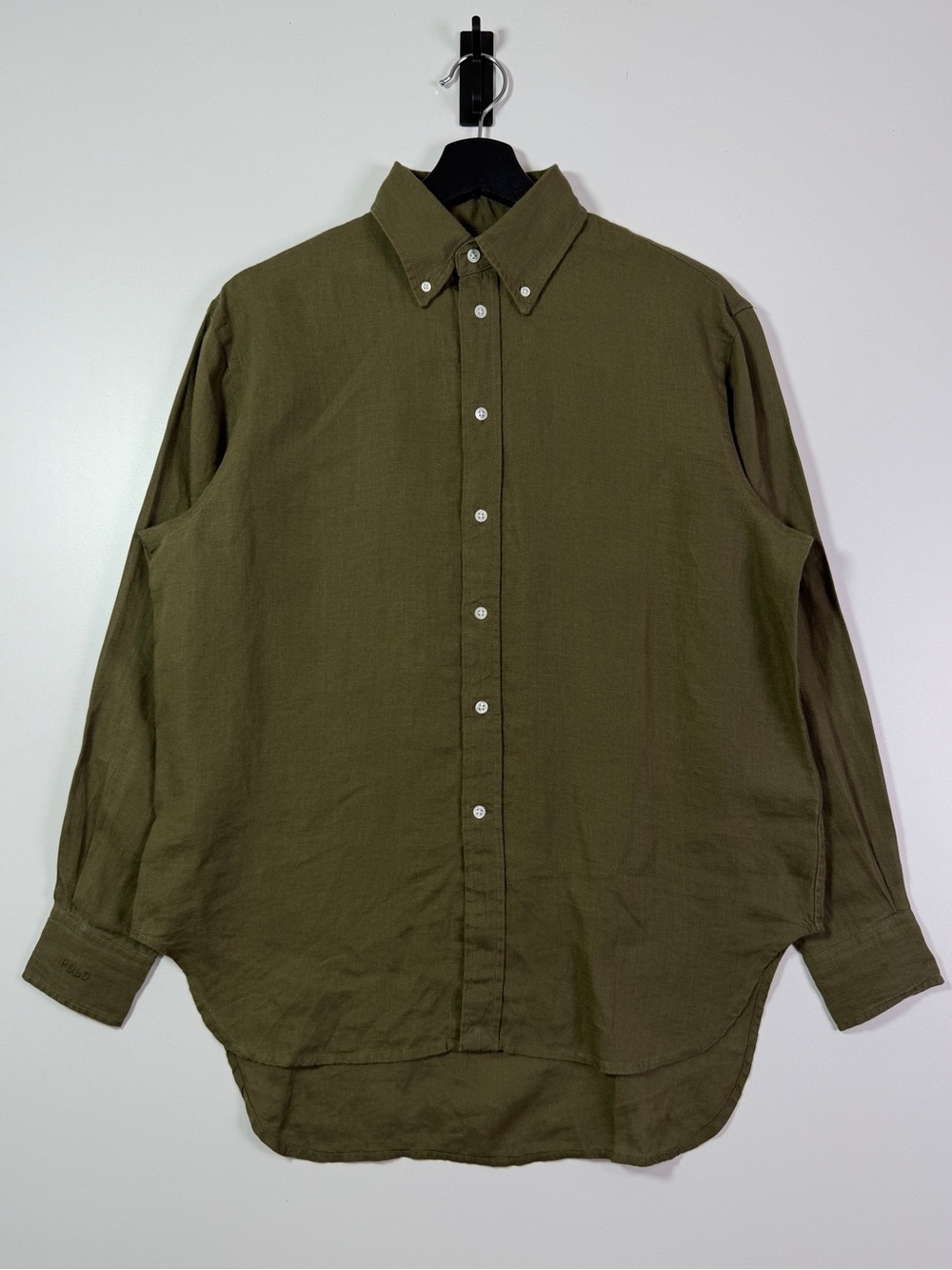 Polo Ralph Lauren Linen Buttonup Shirt XS Olive Green